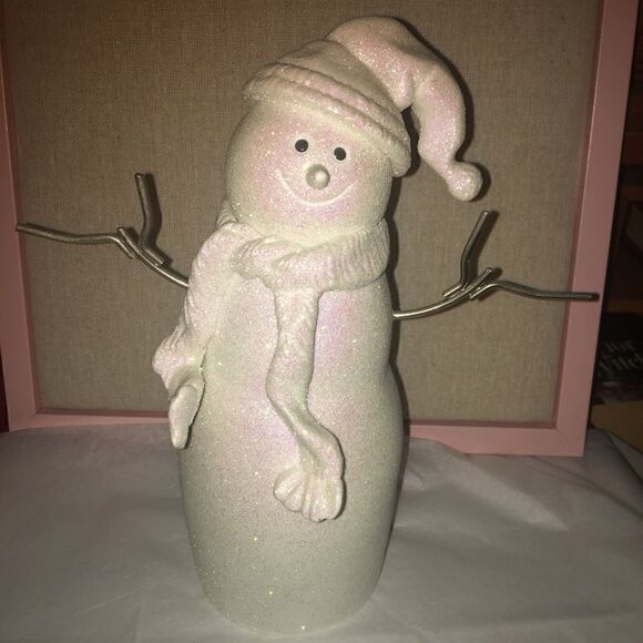GLITTER snowman, porcelain - Picture 2 of 7